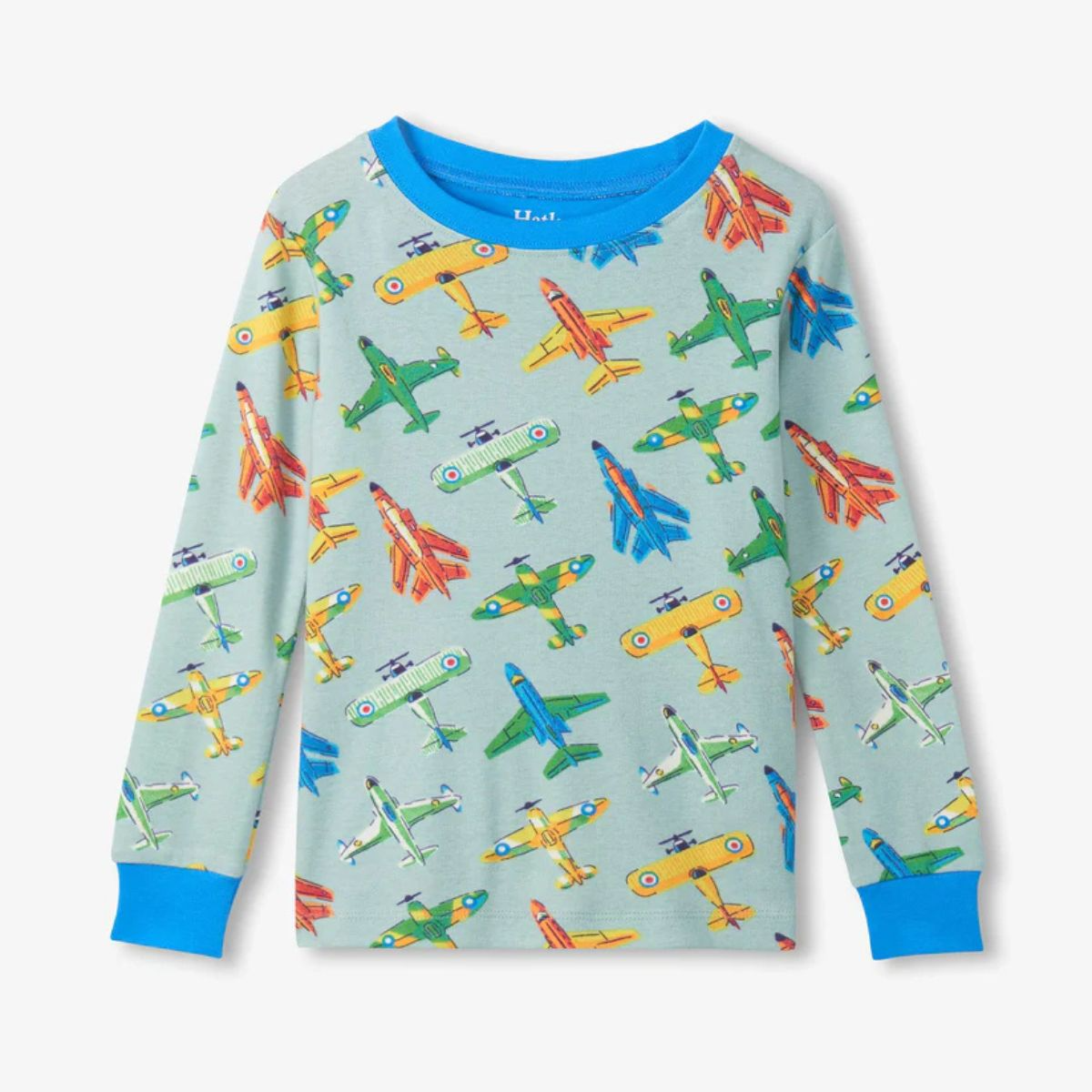 Boys Vintage Aircrafts Cotton Pyjama Set - Image 2