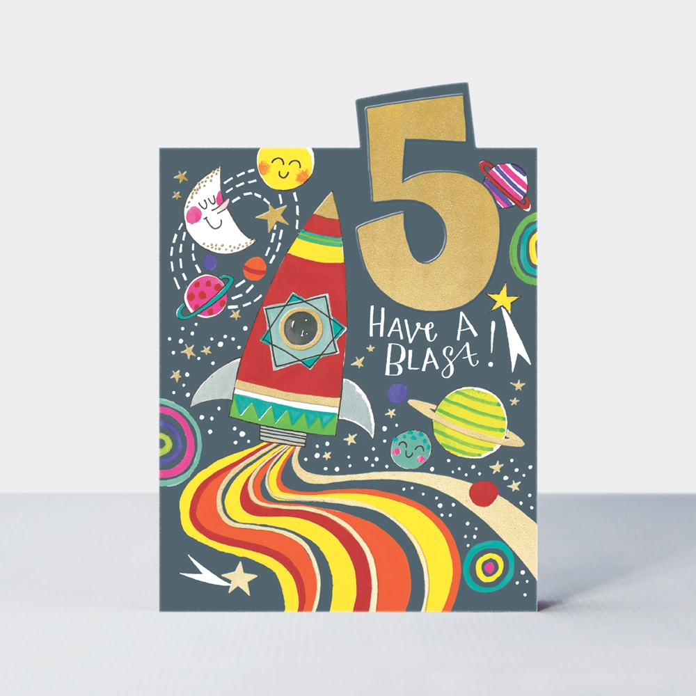 Card - Age 5 Birthday - Rocket
