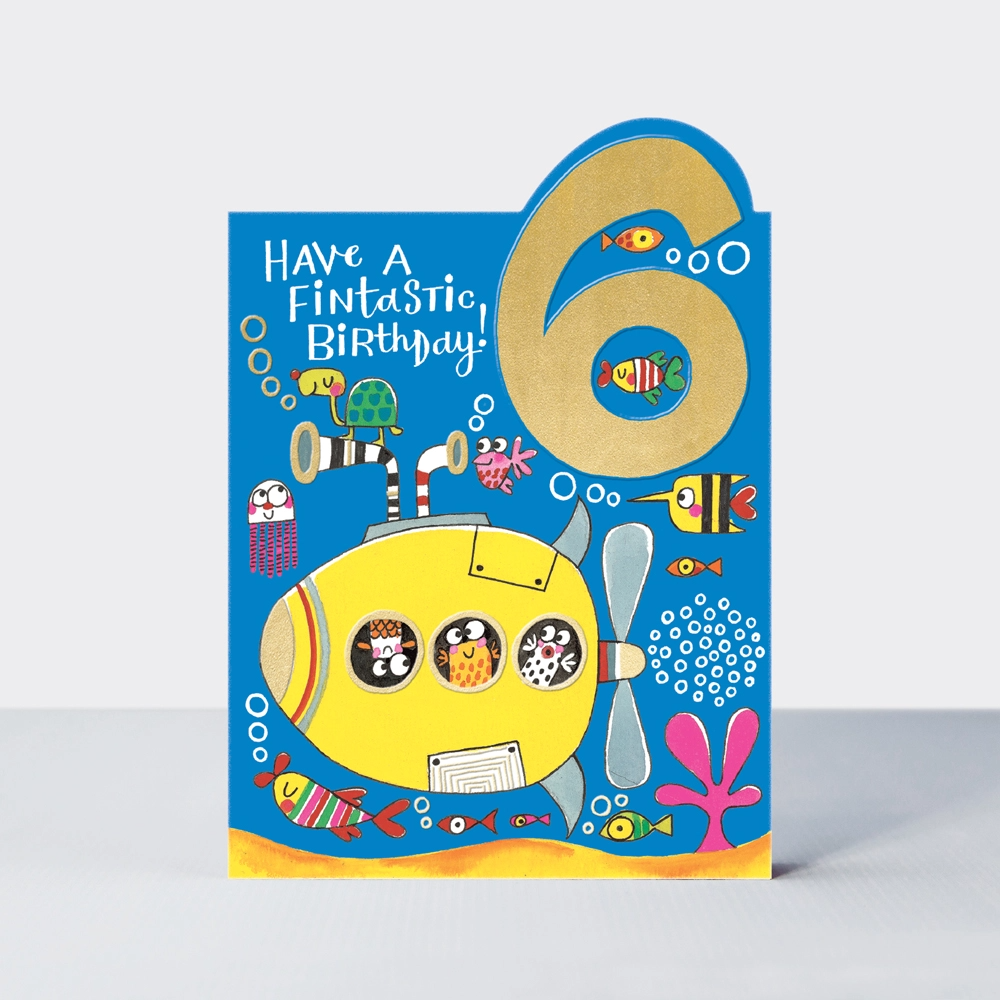 Card - Age 6 Birthday - Submarine