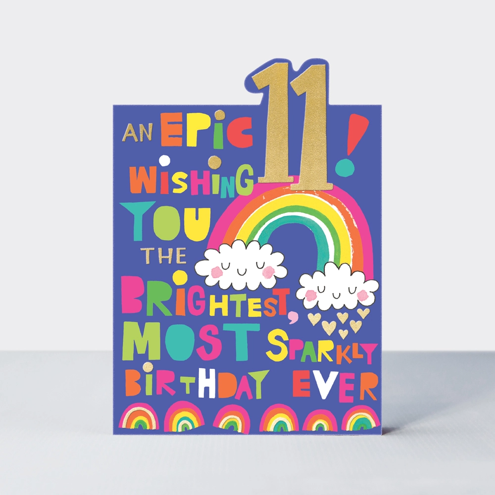 Card - Age 11 Birthday - Rainbows