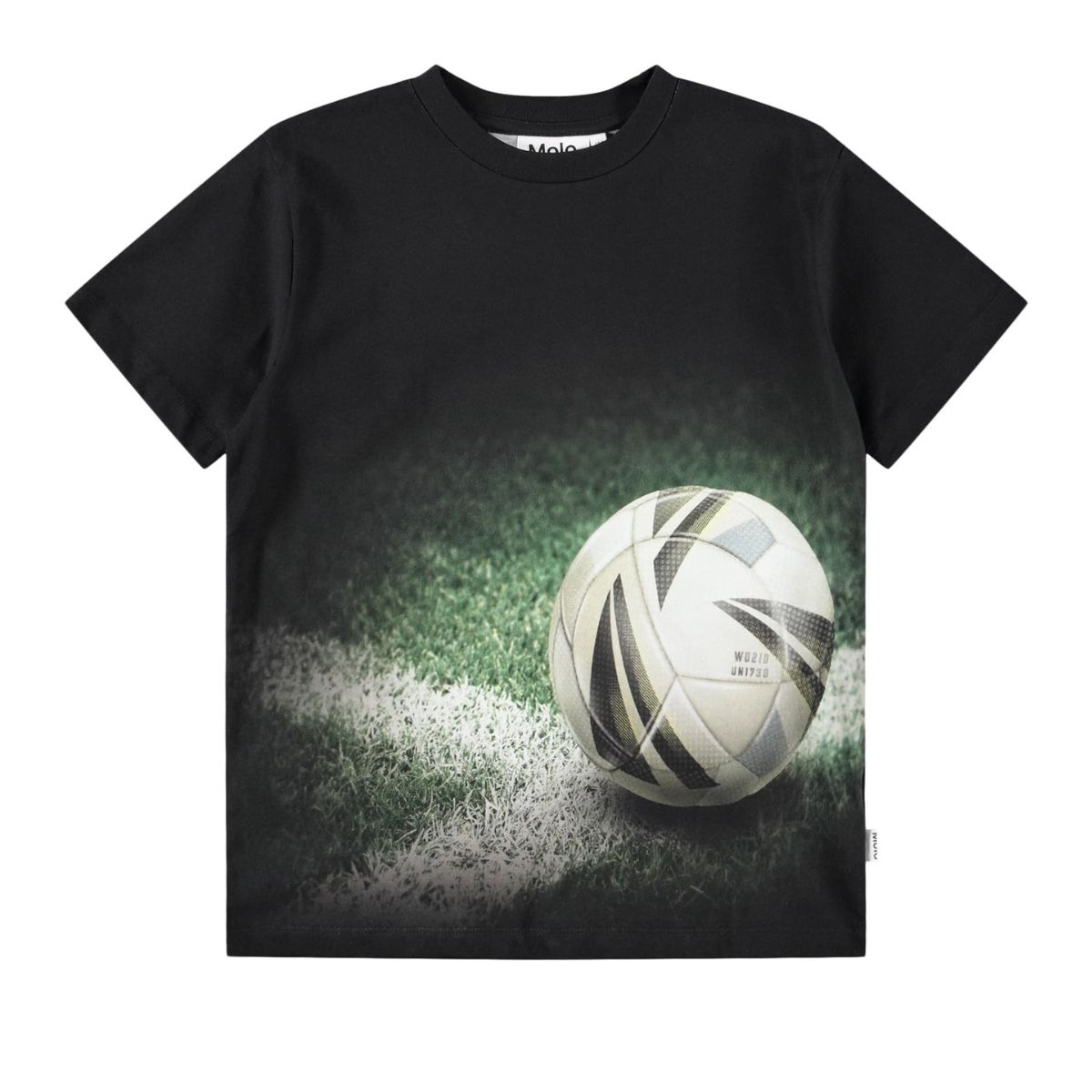 Boys Black Organic Cotton Football Pitch Photographic Print T-Shirt