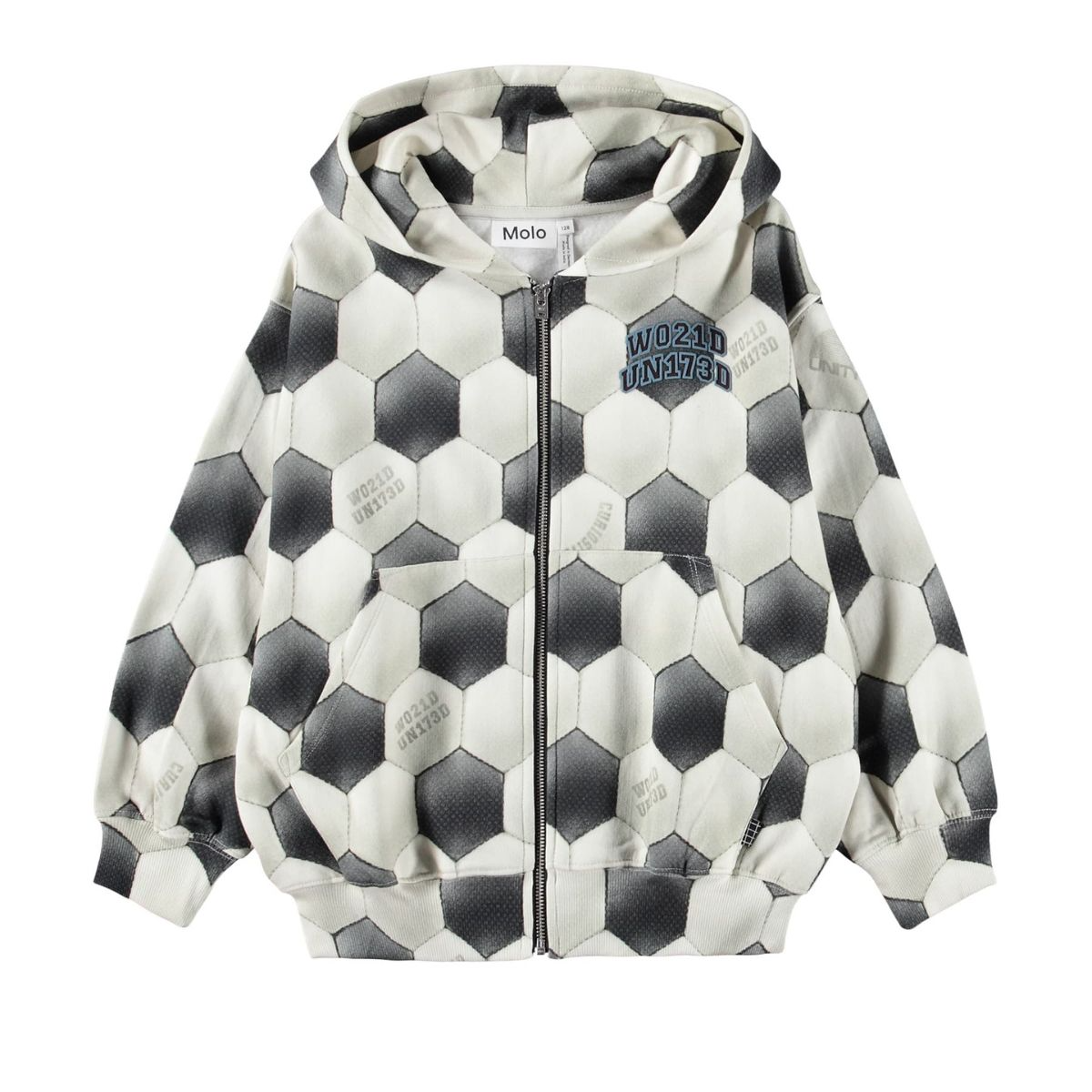 Off-White Football Pattern Organic Cotton Zip-Up Hoodie