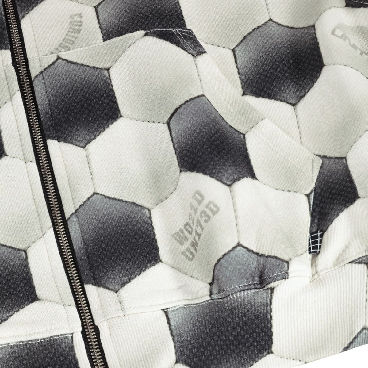 Off-White Football Pattern Organic Cotton Zip-Up Hoodie - Image 3