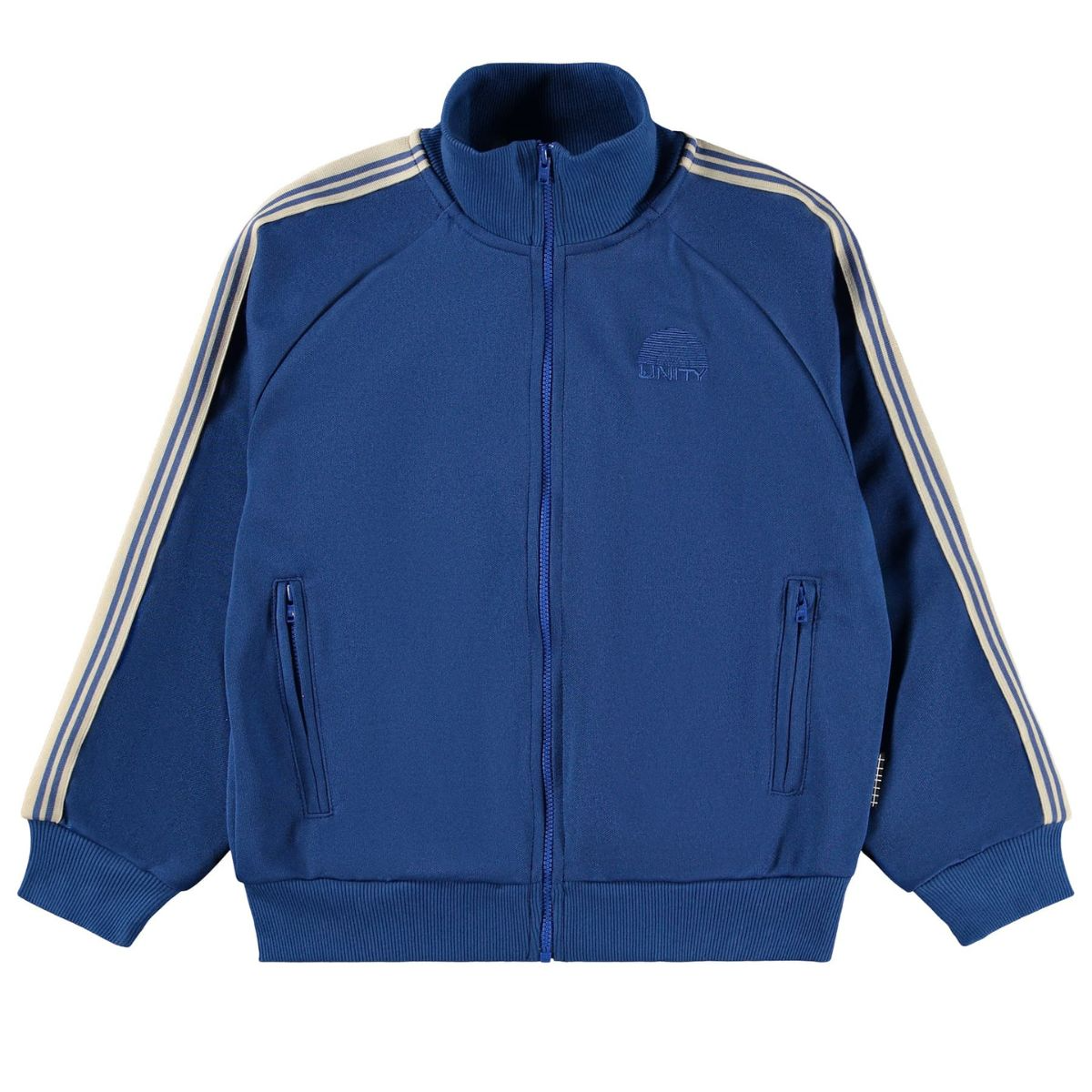 Steel Blue "Unity" Retro Zip-Up Track Jacket