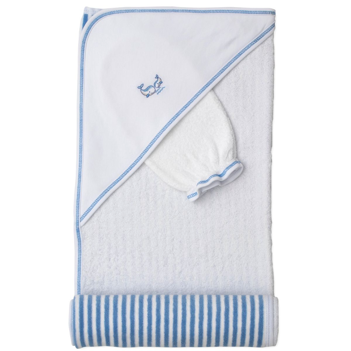 Whale Pods Hooded Towel & Mitt Set