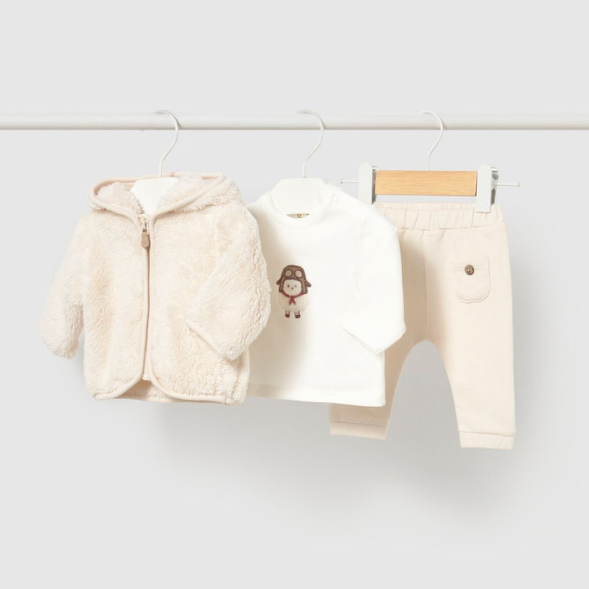 3-Piece Fleece Hoodie and Sheep Pants Set
