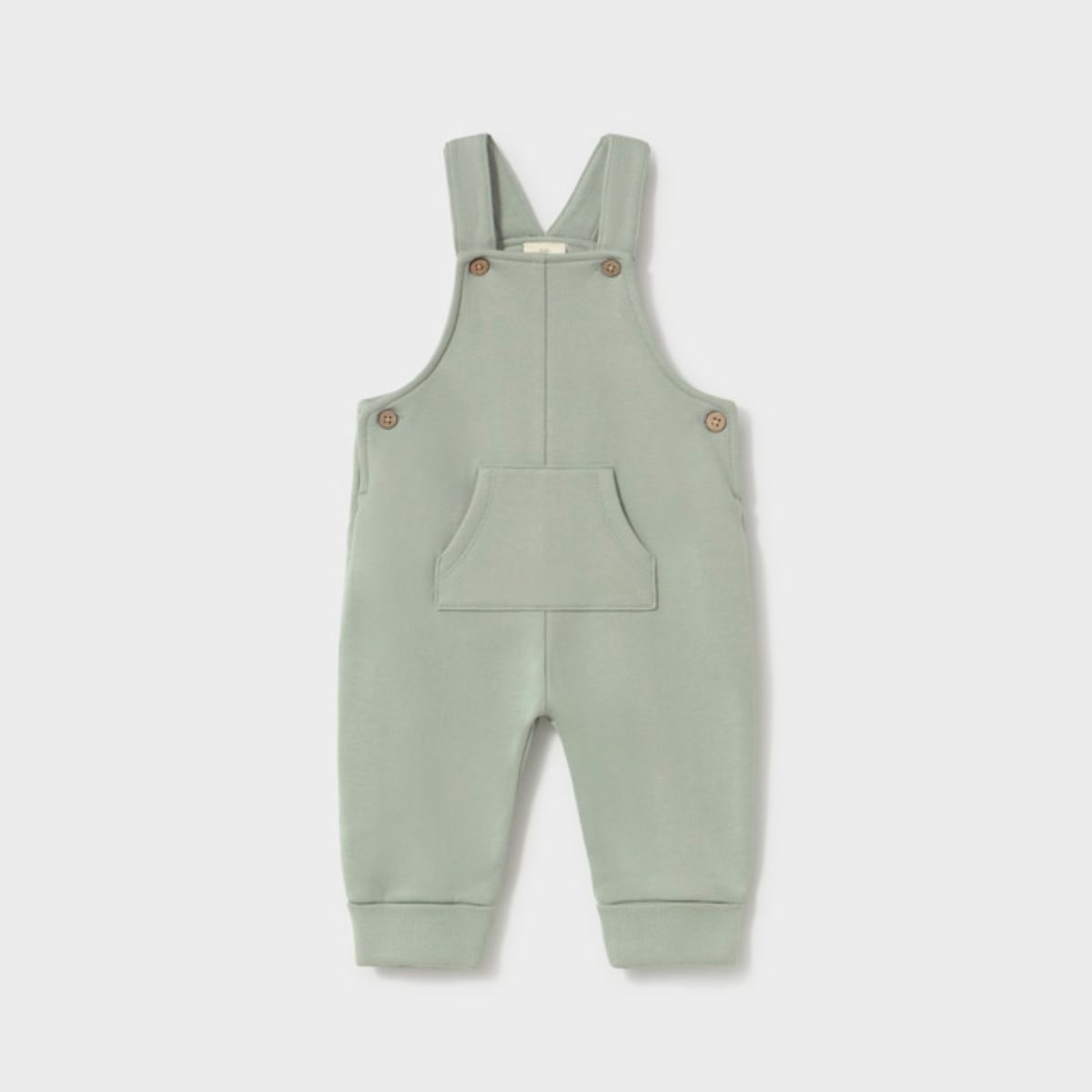 Sage Green Fleece Dungarees with Kangaroo Pocket