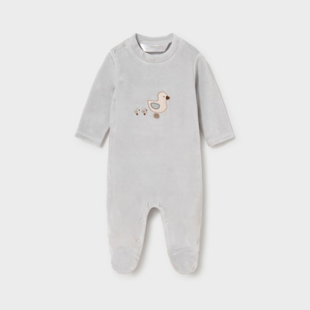 Neutral Velour Footed Set with Duck & Toy Print - Image 2