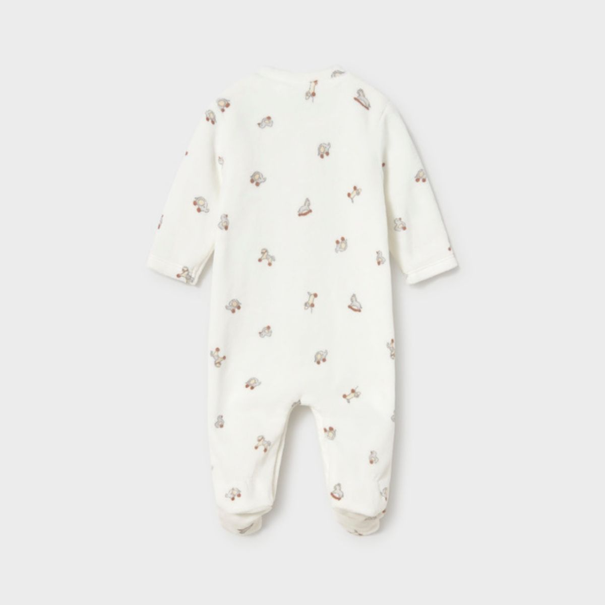 Neutral Velour Footed Set with Duck & Toy Print - Image 3
