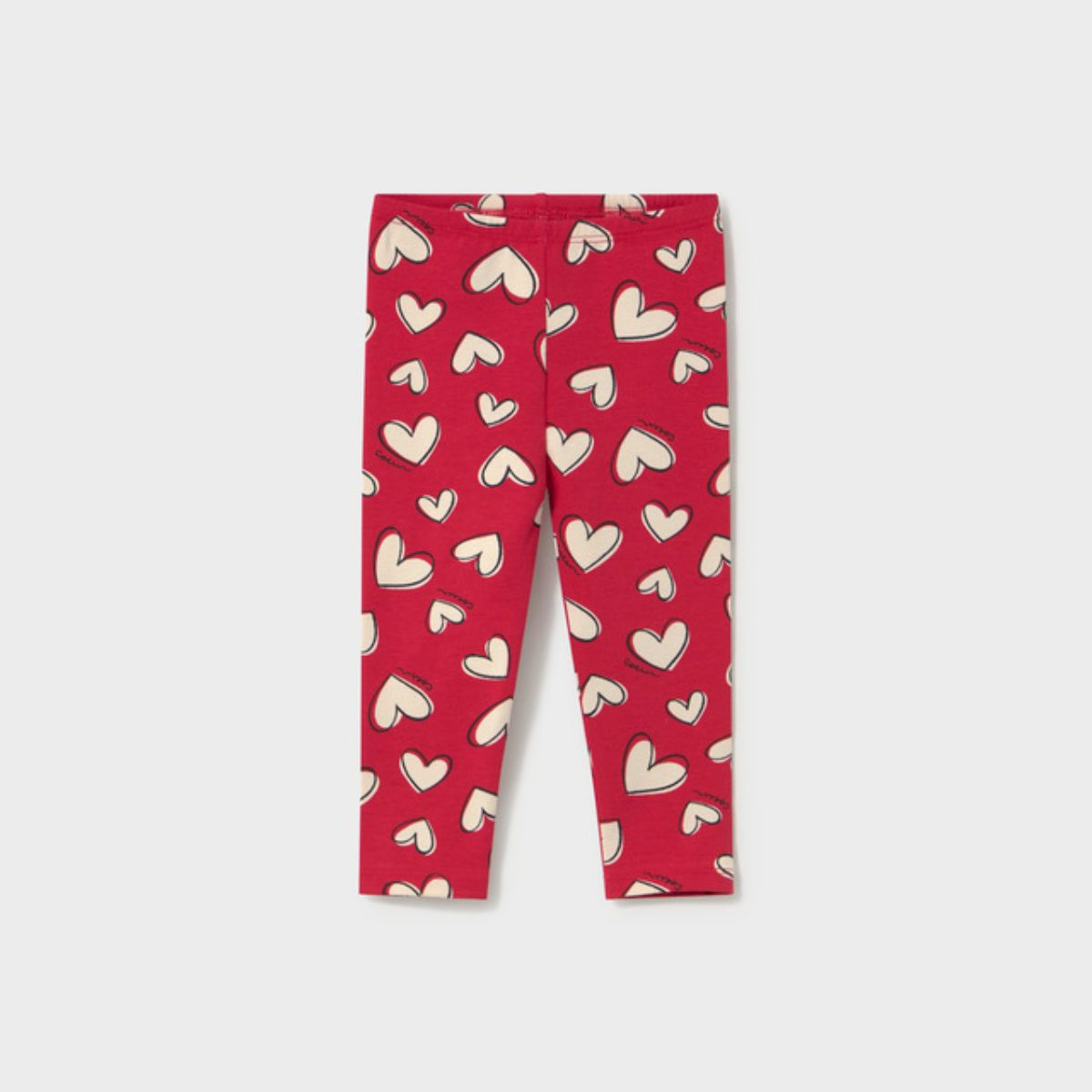 Red Heart Print Leggings - Image 2