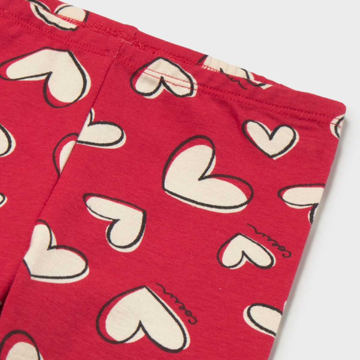 Red Heart Print Leggings - Image 3