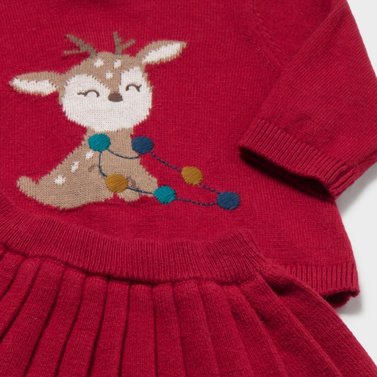 Sweet Little Deer Knit Sweater & Pleated Skirt Set - Image 3