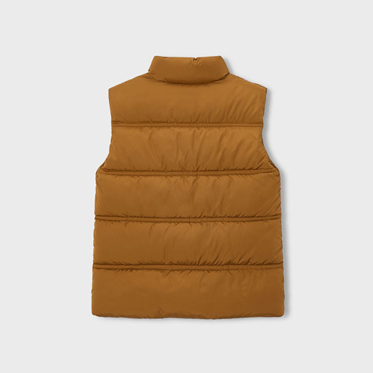 Mustard Brown Quilted Puffer Gilet with Pockets - Image 2