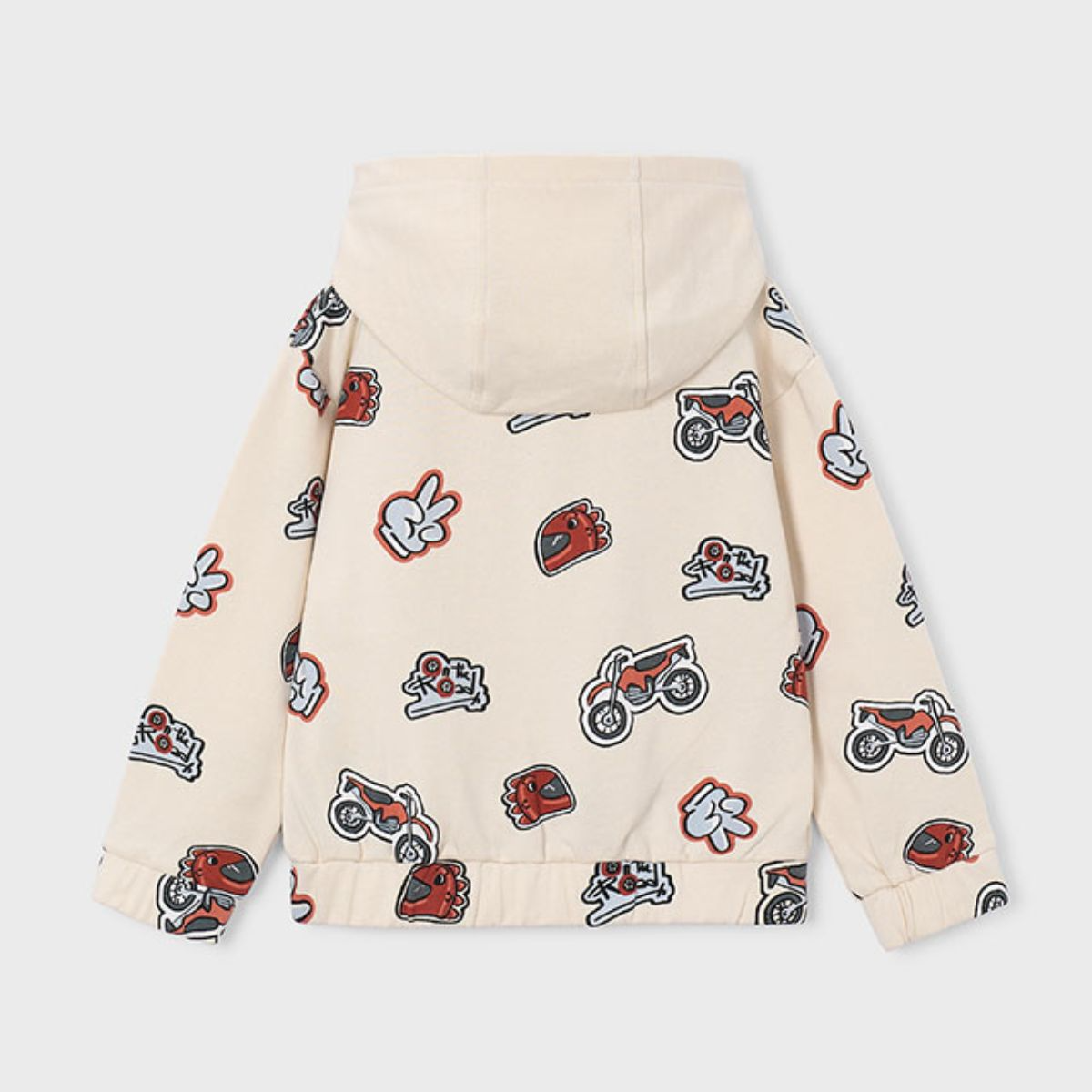 Cream Motorcycle Graphic Hoodie - Image 2