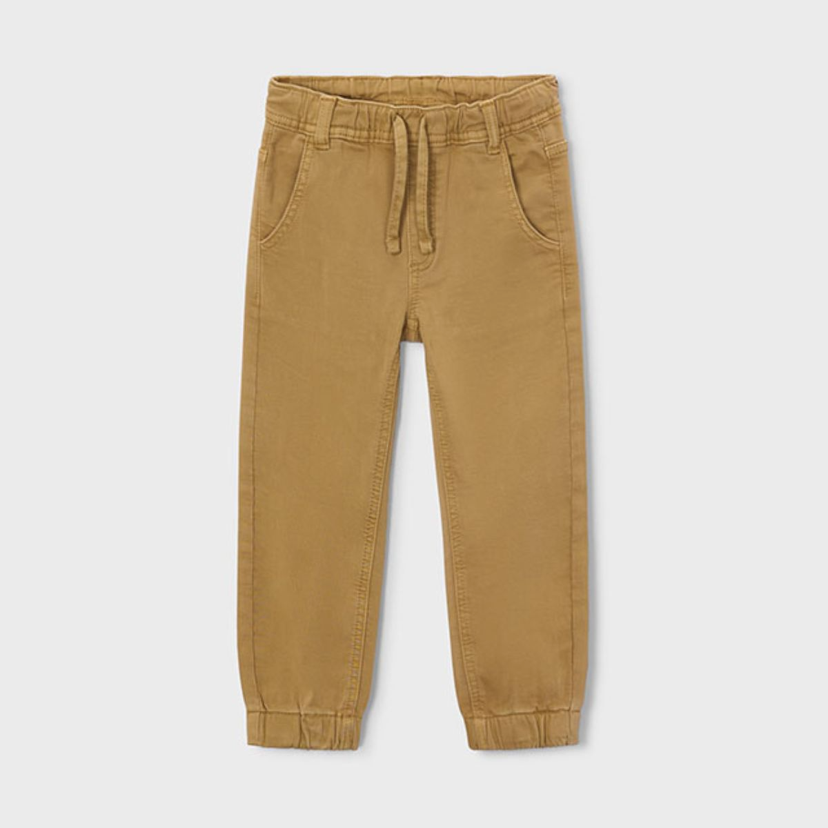 Toffee Brown Twill Jogger Pants