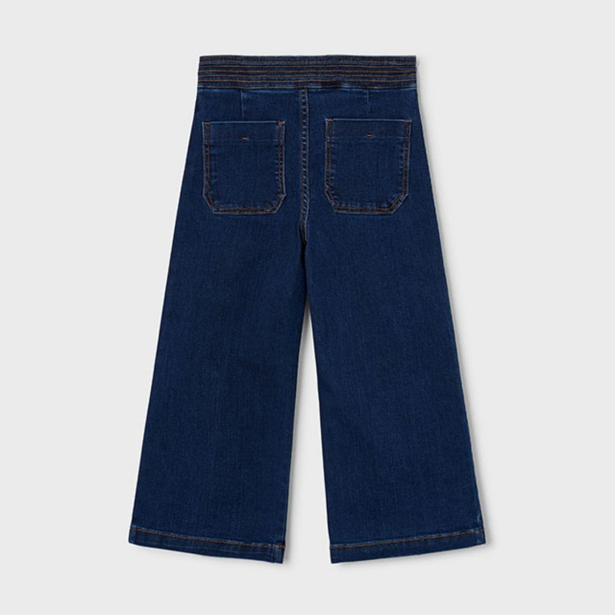 Blue Wash Wide-Leg Pleated Jeans - Image 2
