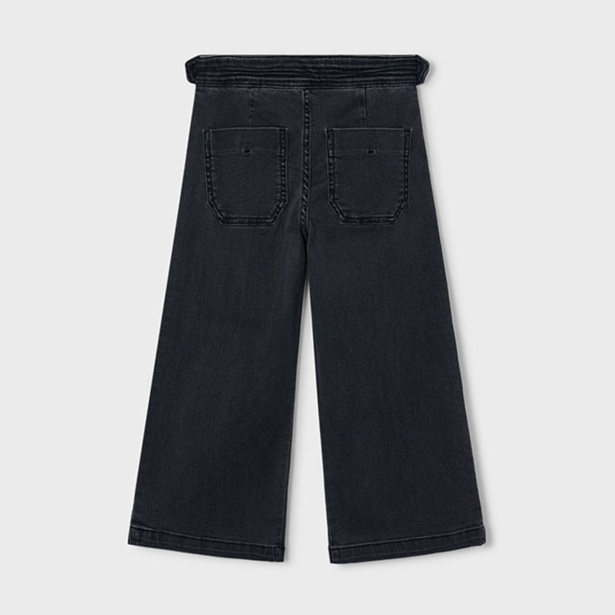 Dark Wash Wide-Leg Pleated Jeans - Image 2