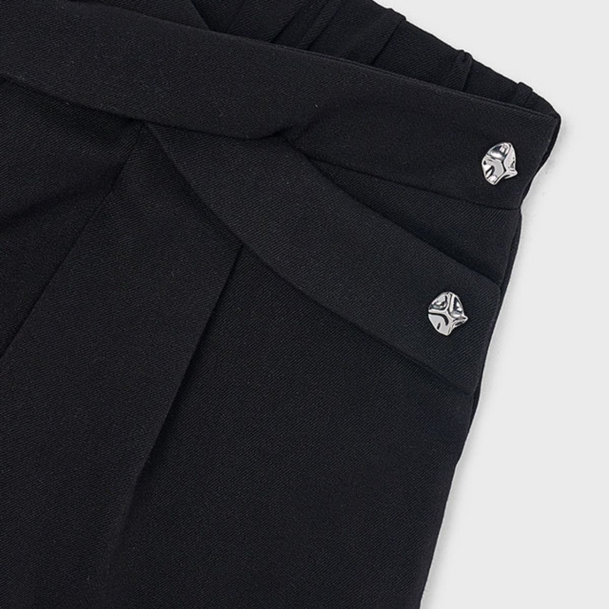 Black Crossover Waist Shorts - Image 3