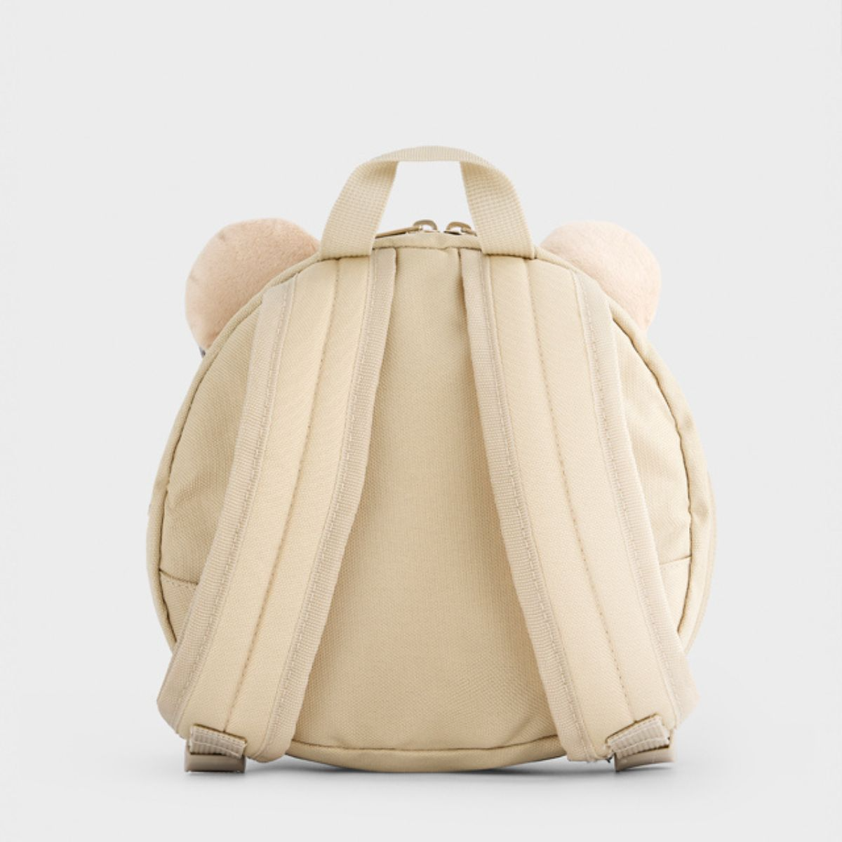 Biscuit Beige Plush Teddy Bear Backpack with Bow - Image 2