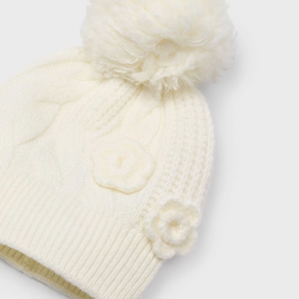 Cream 3 Piece Winter Knit Hat Scarf Gloves Set - Image 3