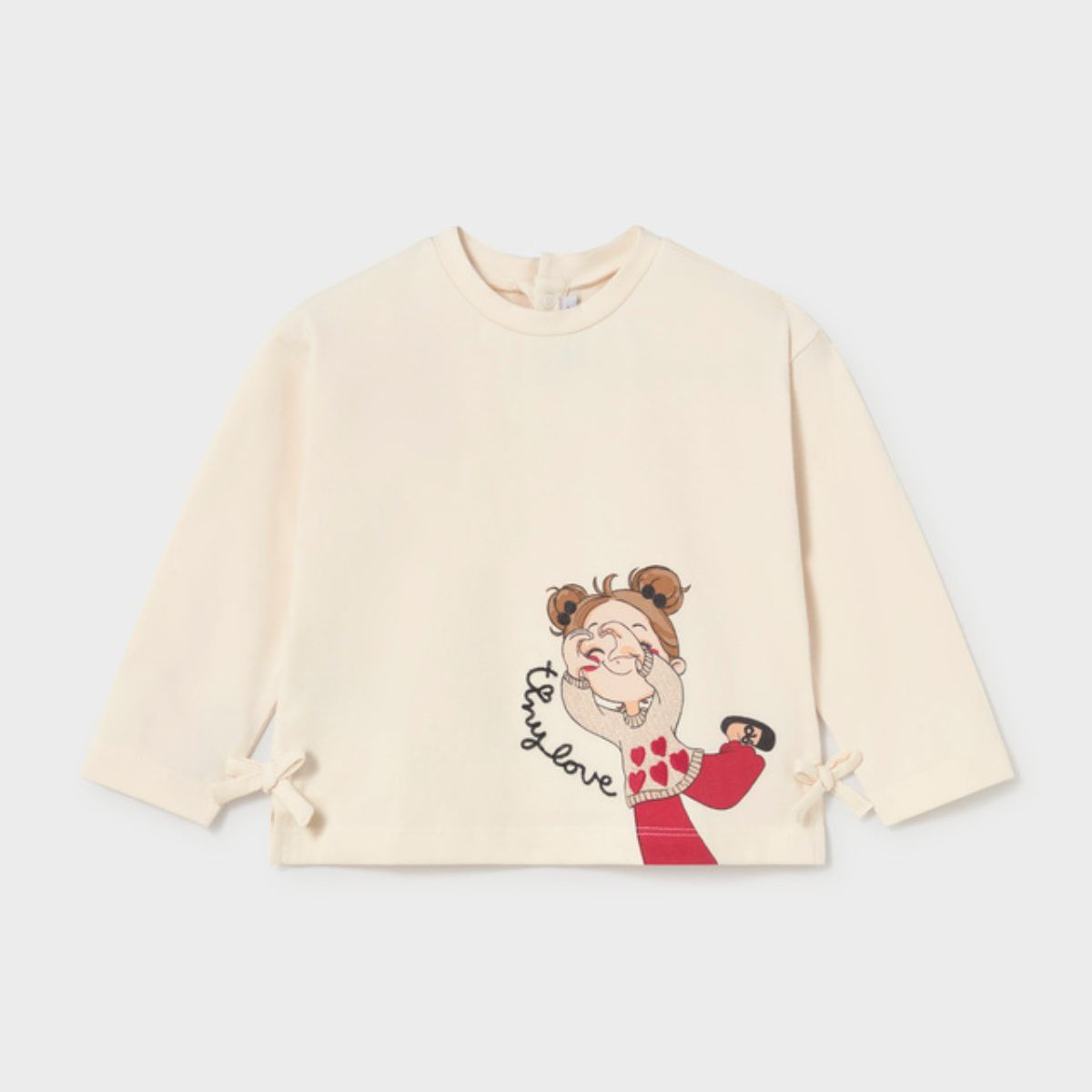 Tiny Love" Bow-Tie T-Shirt & Heart Leggings Set - Image 2