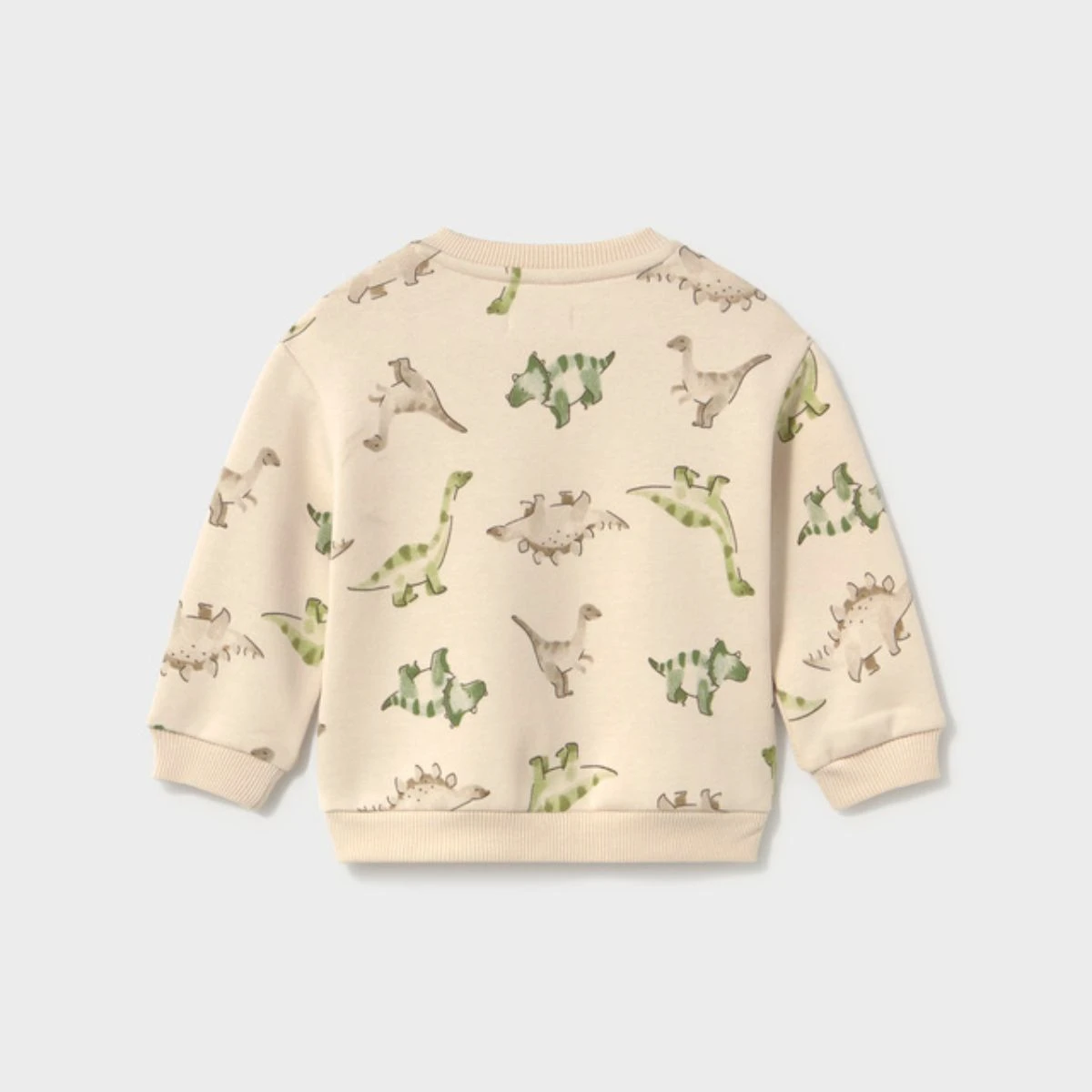 Beige & Green Little Dinosaurs Fleece Sweatsuit Set - Image 3