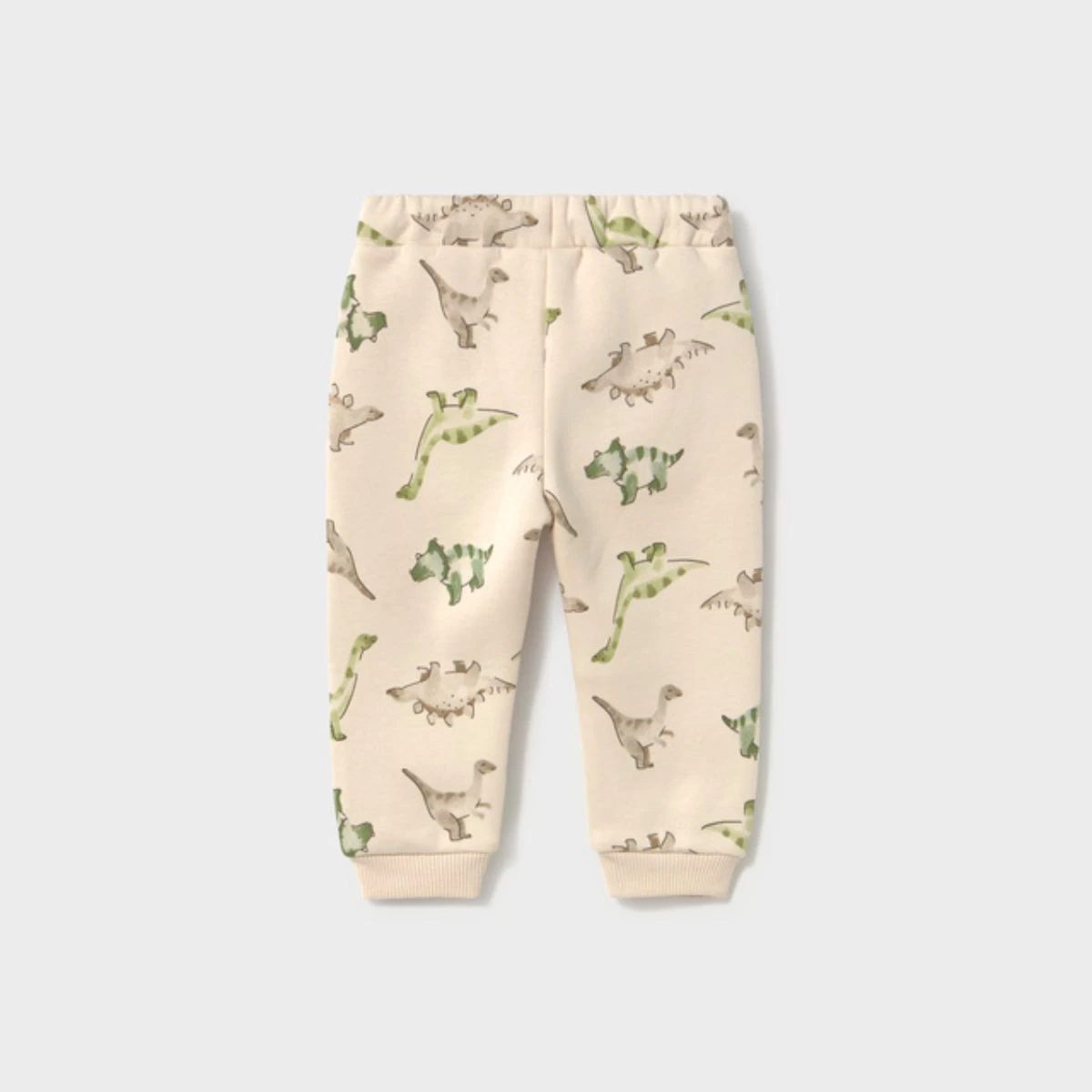 Beige & Green Little Dinosaurs Fleece Sweatsuit Set - Image 5