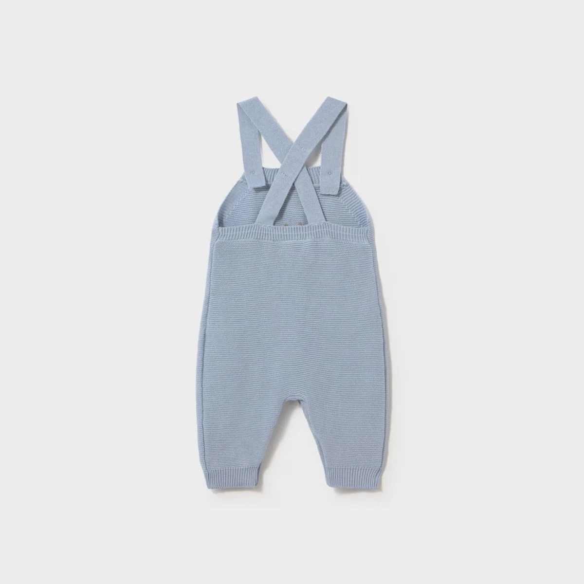 Sky Blue 3-Piece Knit Dungarees & Cardigan Set - Image 3
