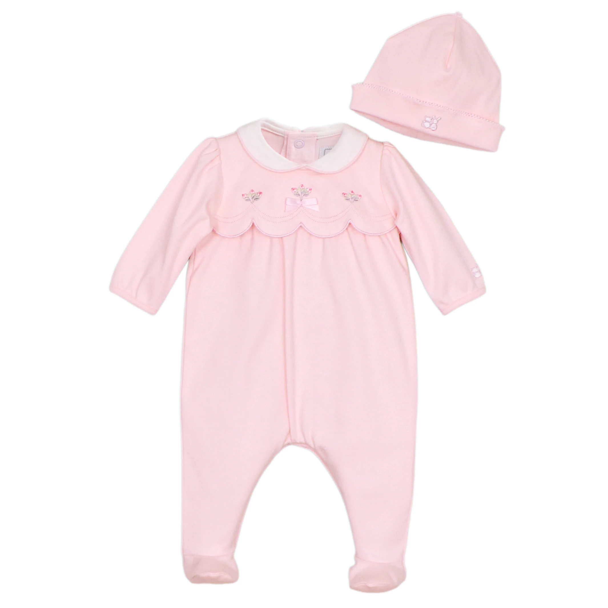 Matilda Girls Pink Cotton Babygrow & Hat