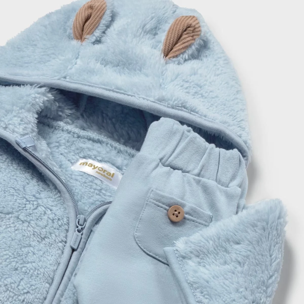 Blue 3-Piece Fleece Hoodie and Sheep Pants Set - Image 3