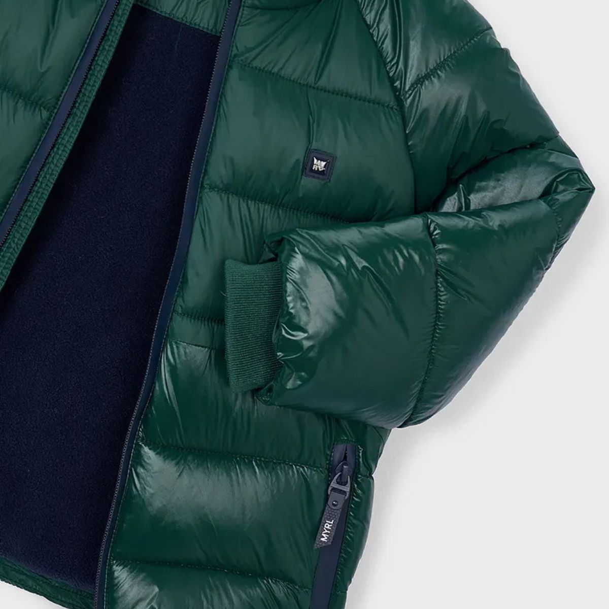 Dark Grey Matte Gloss Puffer Jacket - Image 3