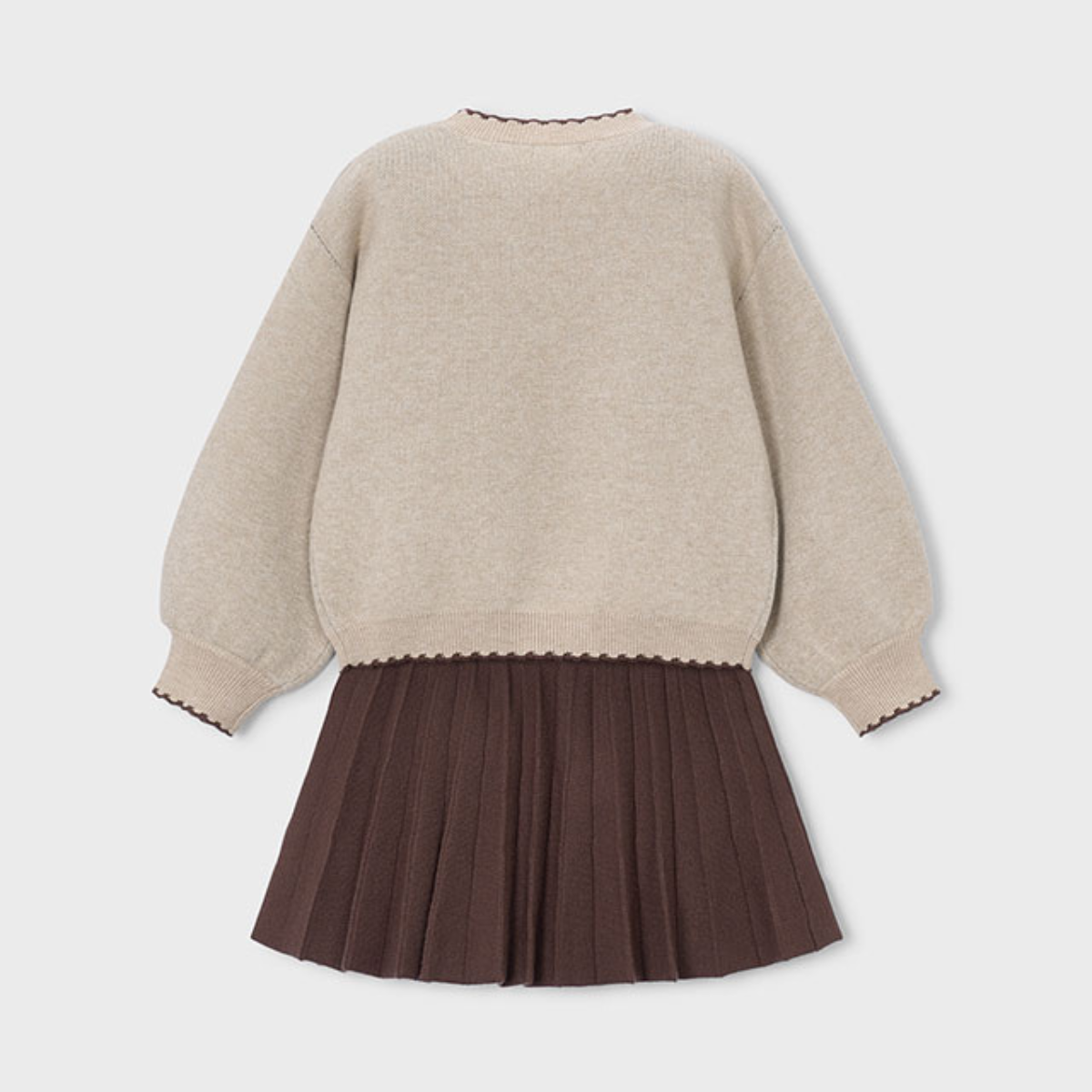 Chic Purse-Detail Sweater & Pleated Skirt Set - Image 2