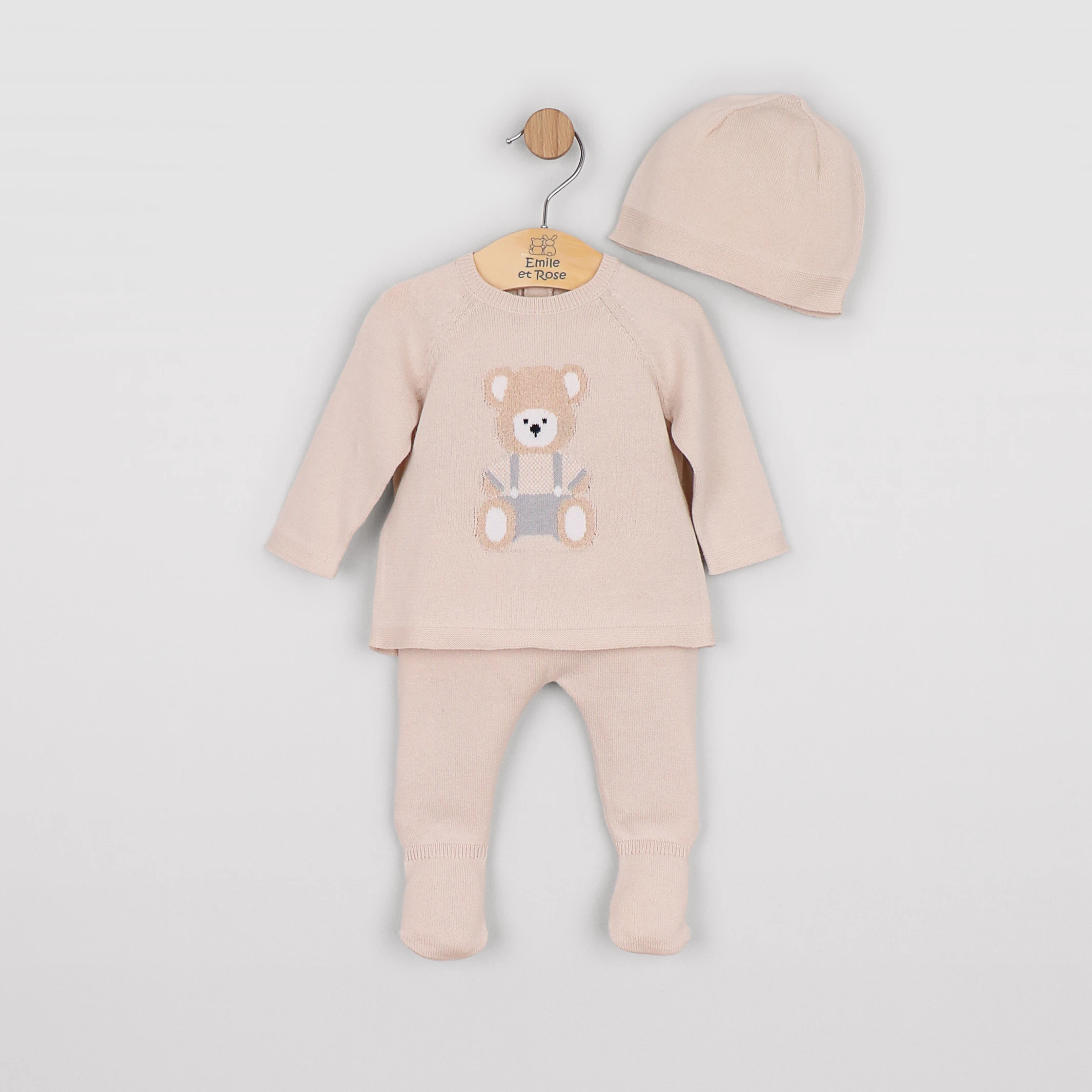 Marco Boys Stone Knit Teddy Two Piece & Hat