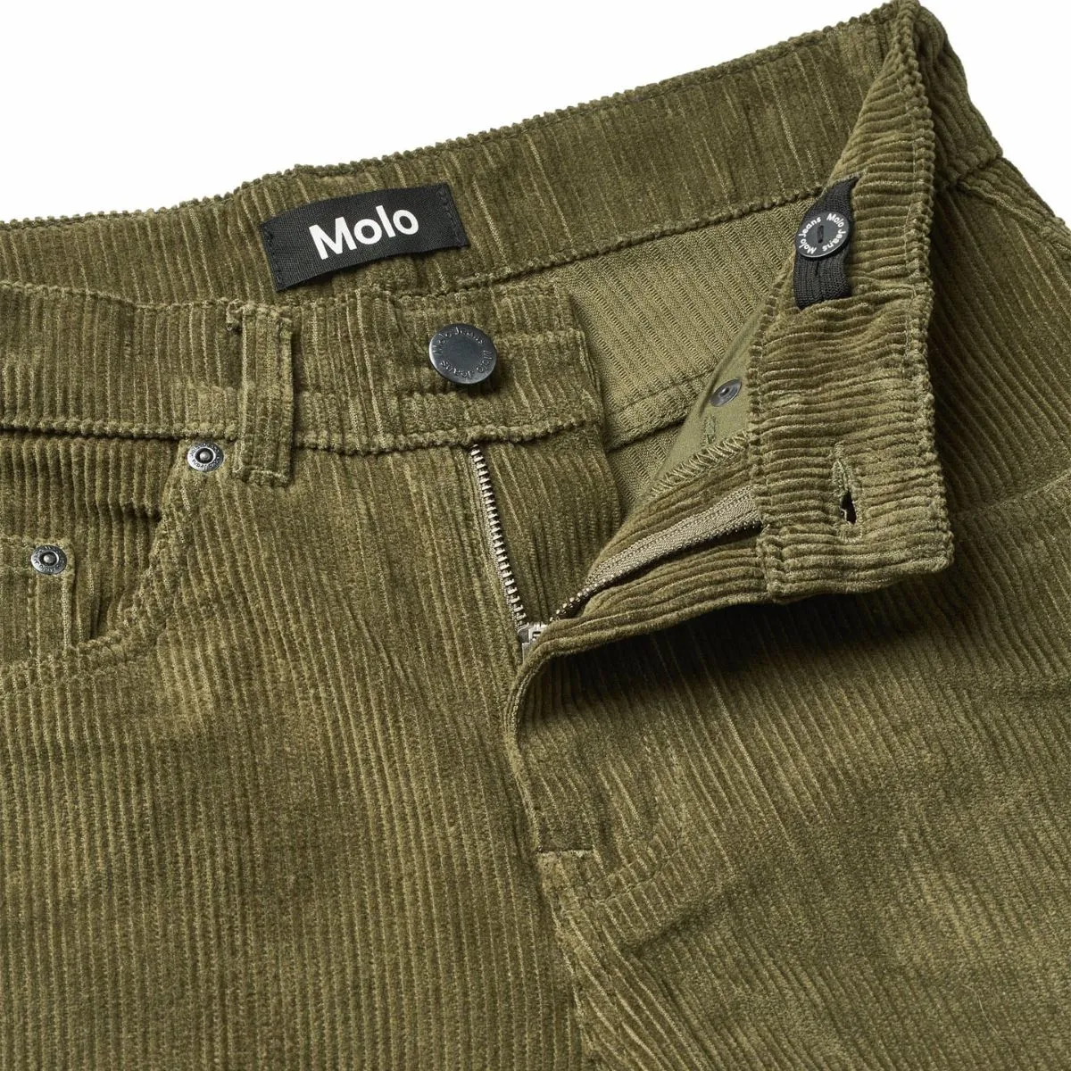 Olive Green Wide-Leg Corduroy Trousers - Image 3