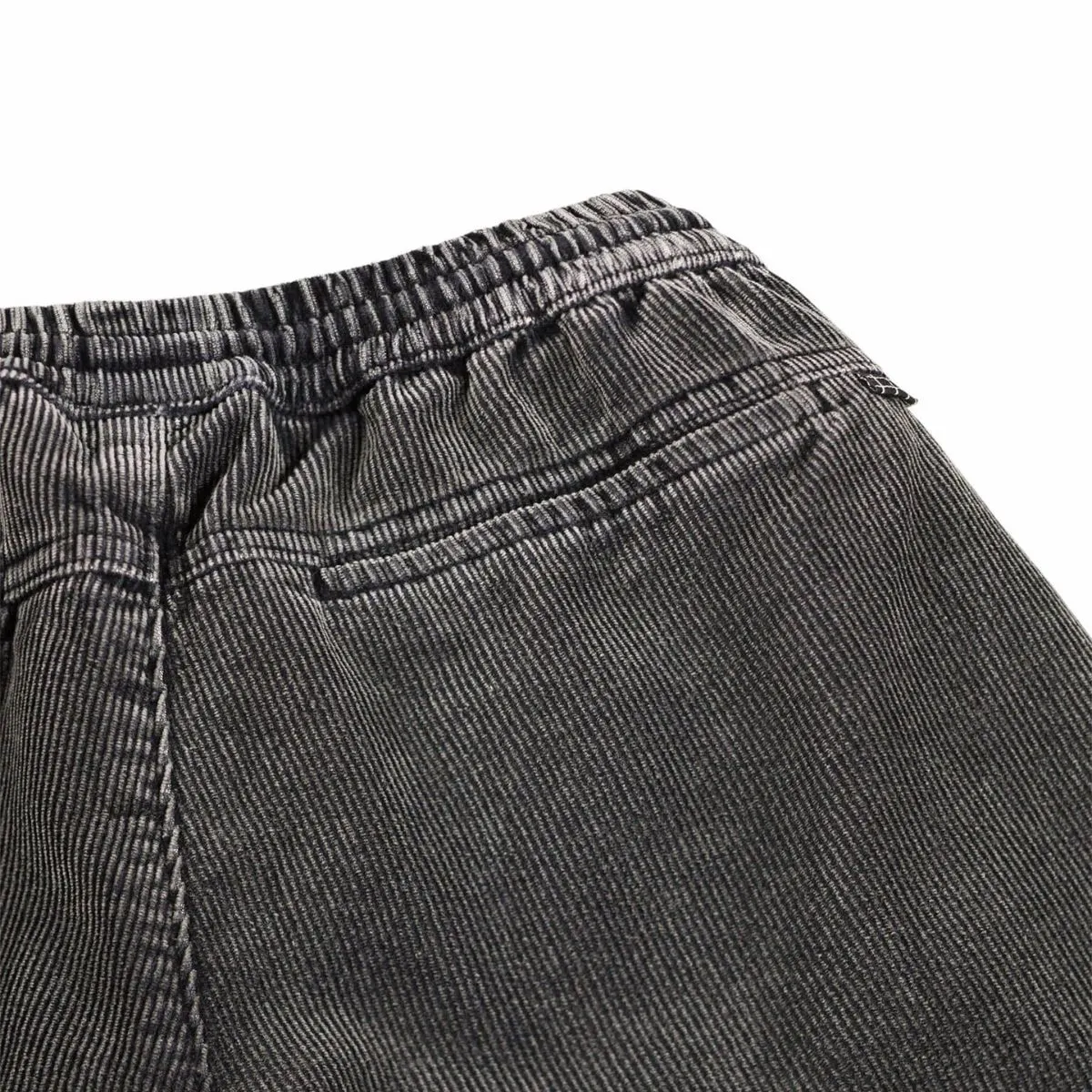 Faded Black Loose Fit Elasticated Corduroy Pants - Image 3