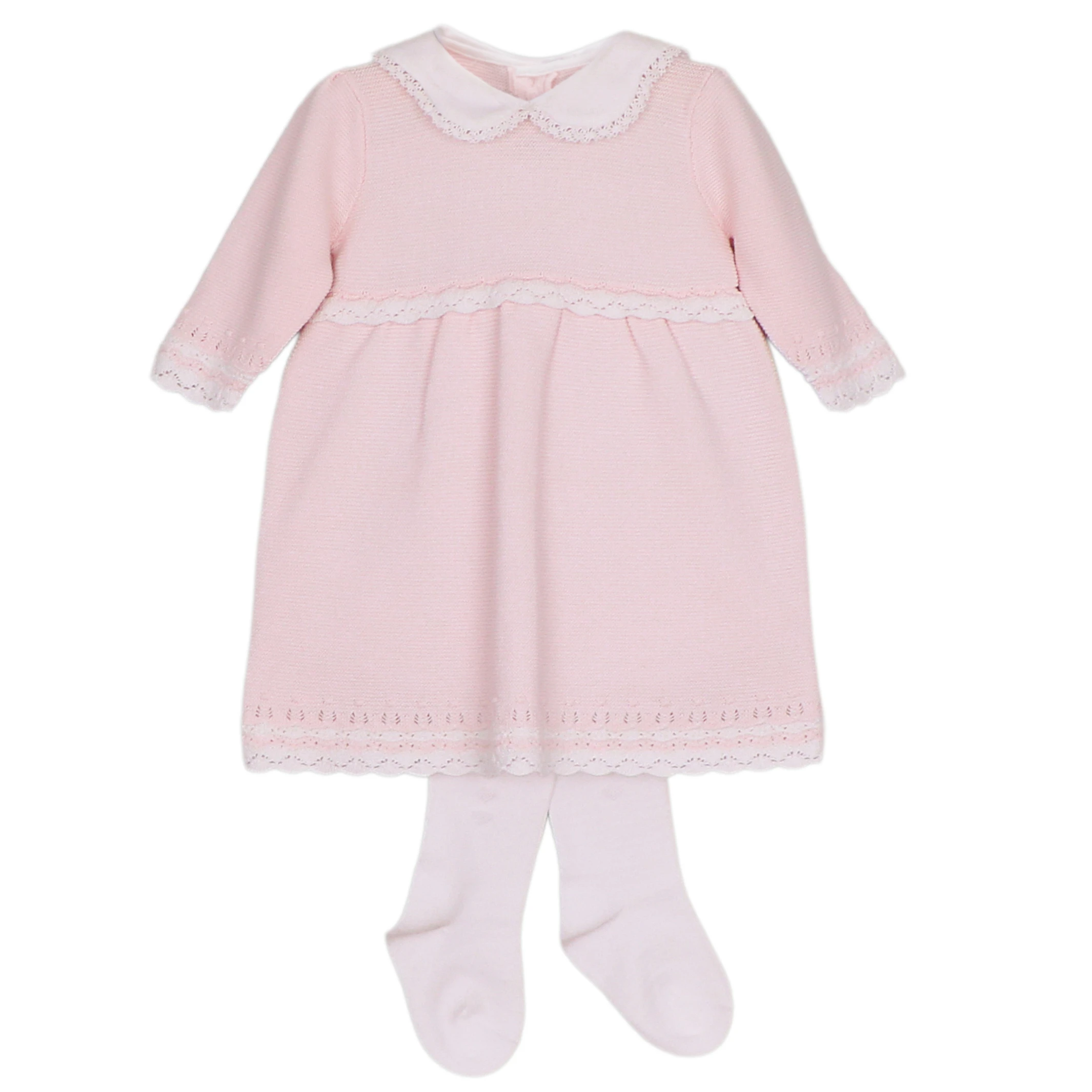 Millie Girls Pink Knit Dress & Tights
