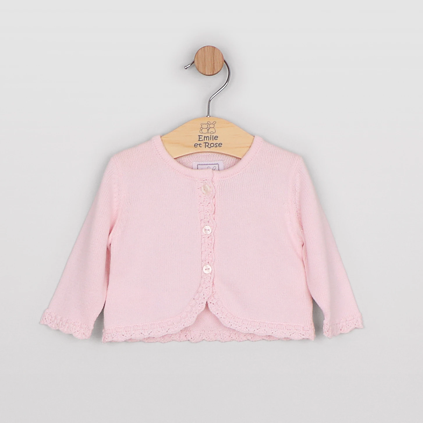 Margot Girls Pink Knit Baby Cardigan
