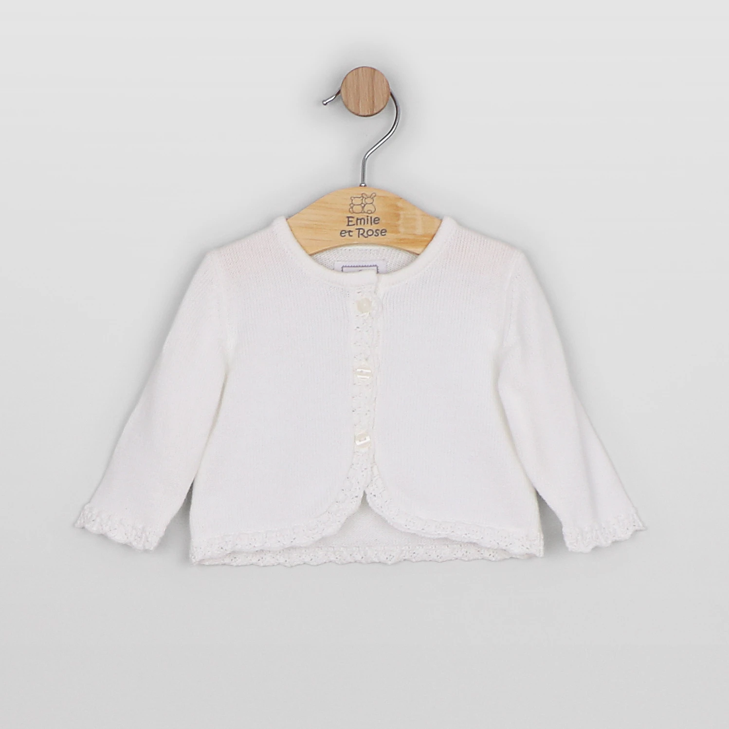 Margot Girls white Knit Baby Cardigan