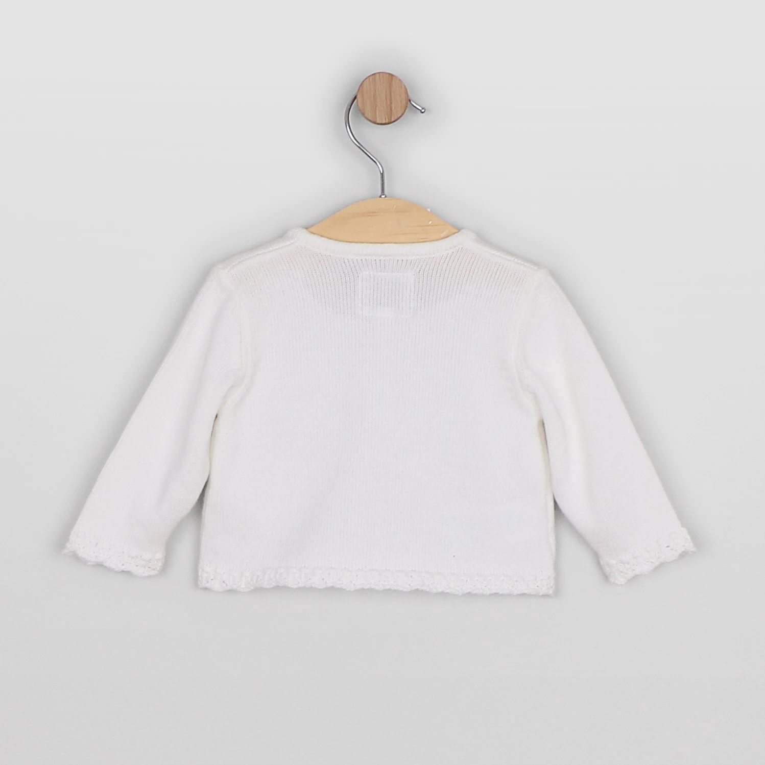 Margot Girls white Knit Baby Cardigan - Image 2