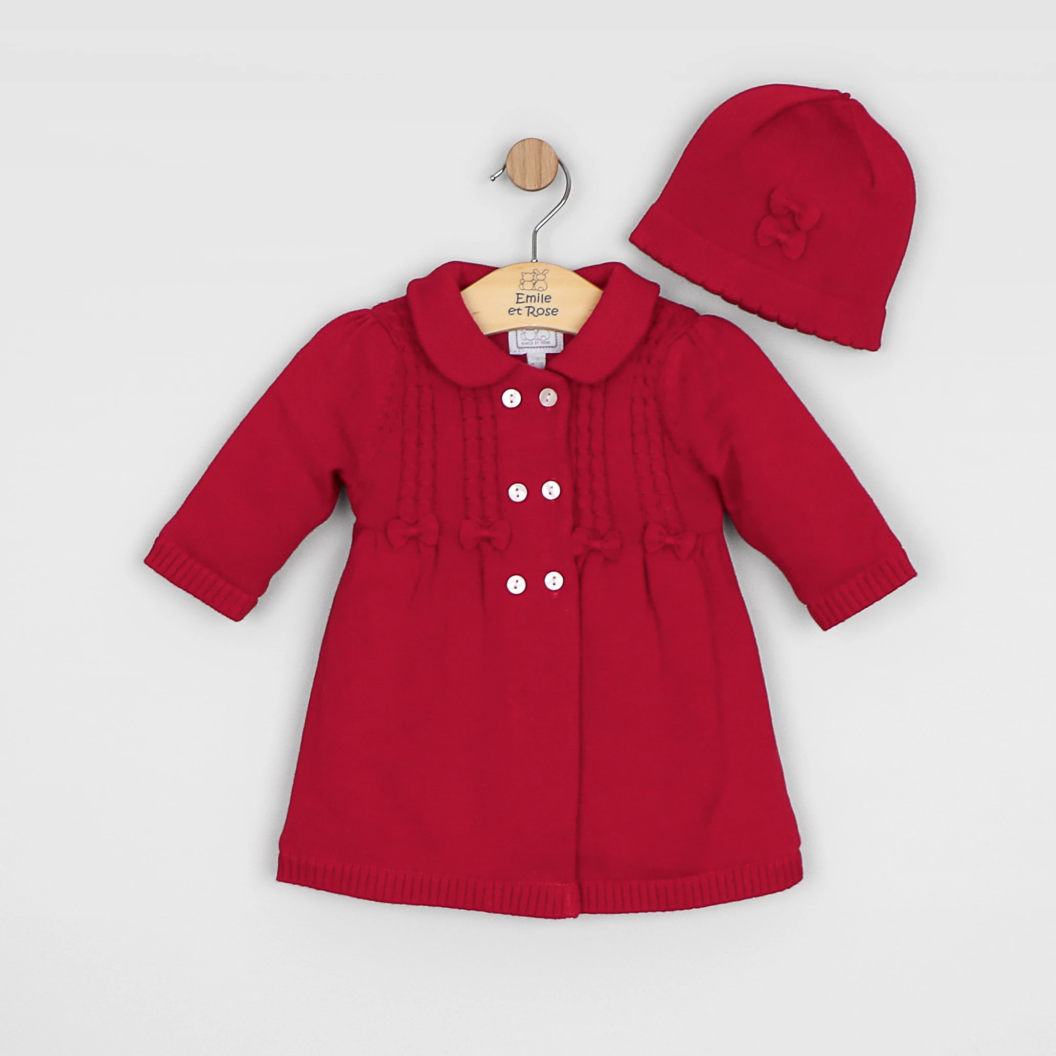 Melinda Girls Red Knitted Coat