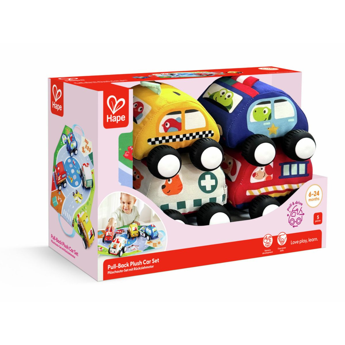 Pull-Back Plush Car Set