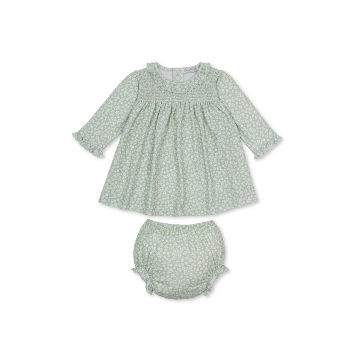 Autumn Meadows Green Smocked Dress Set