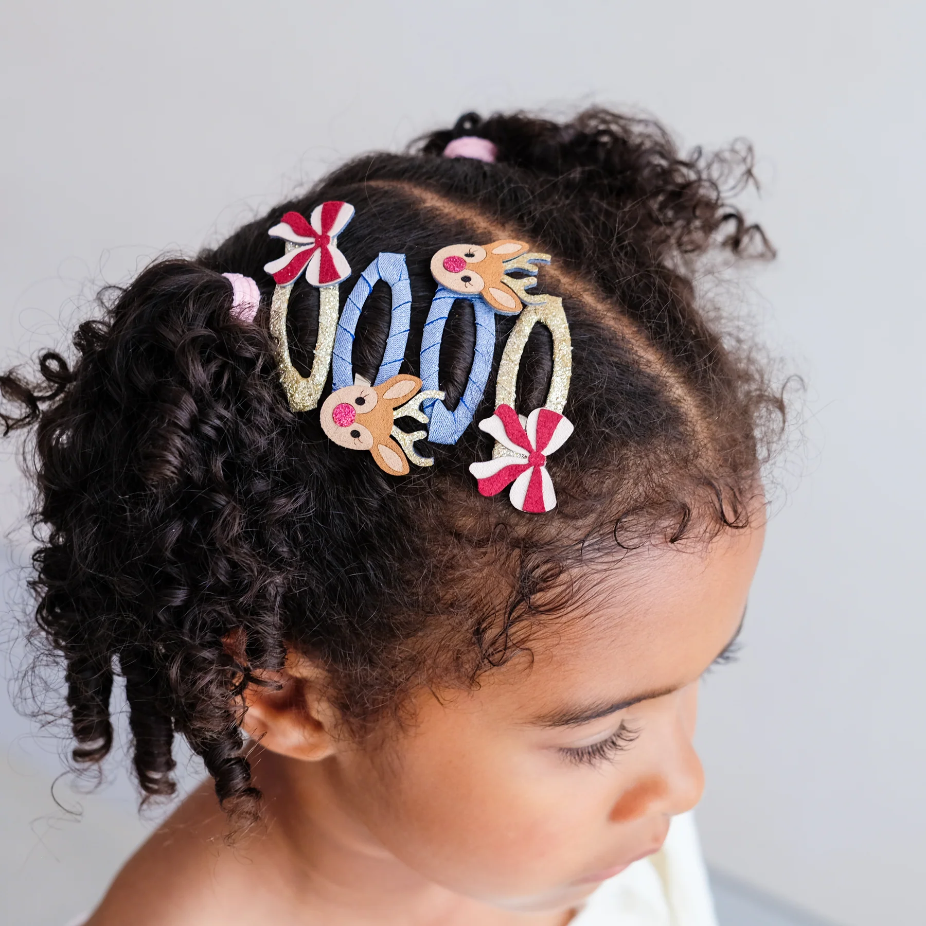 Rudolph and bow hair clips - Image 2