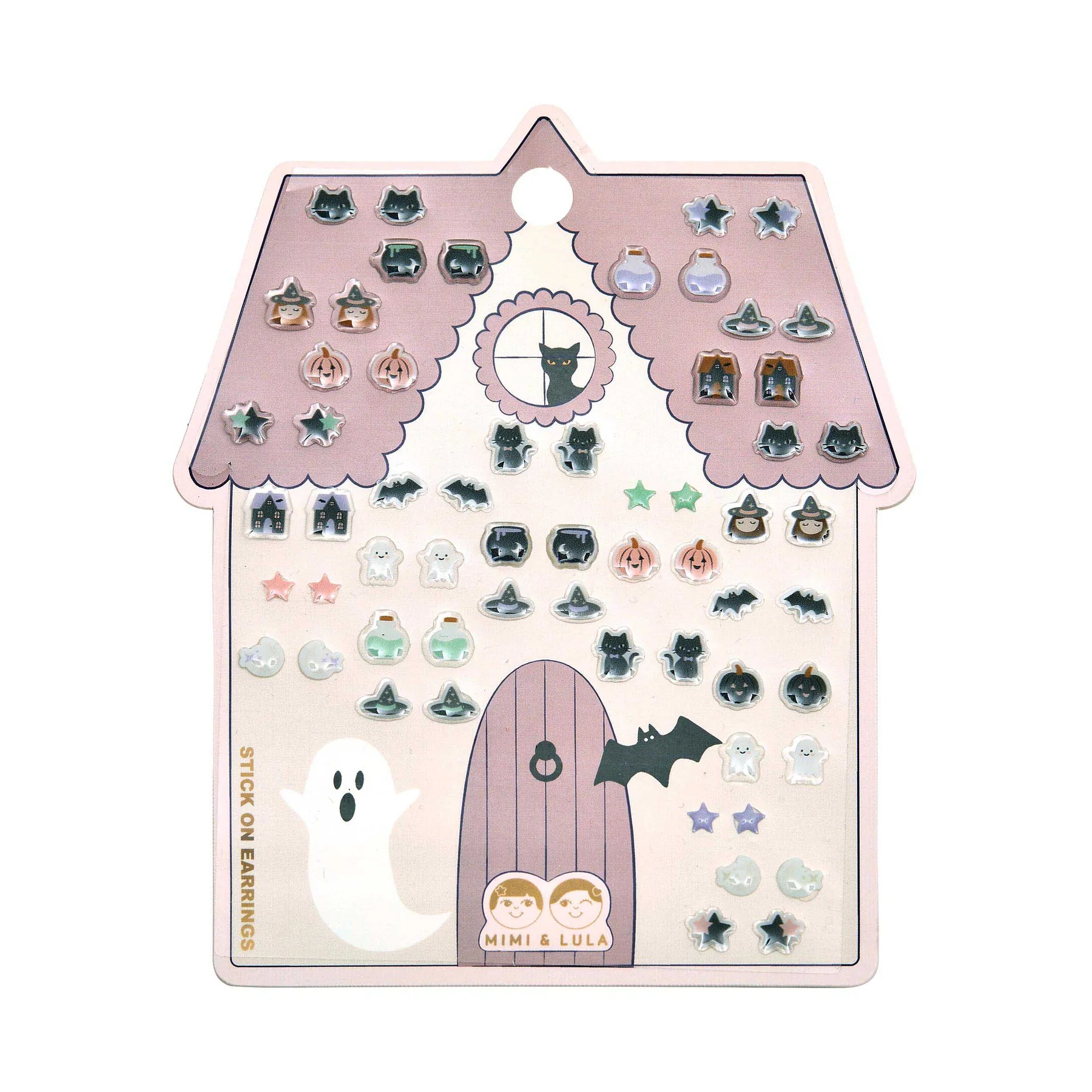 Haunted house stick on earrings
