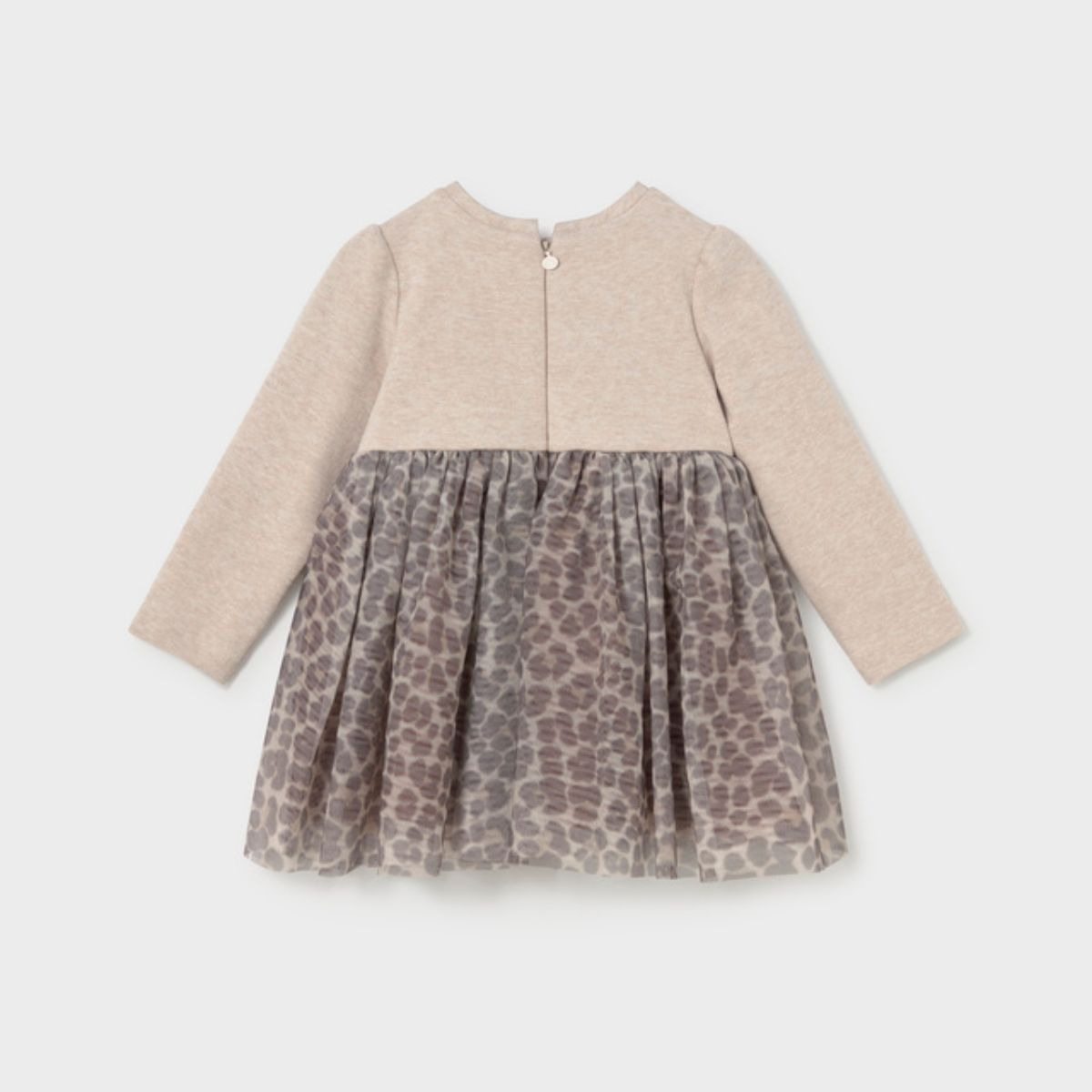 Long-Sleeve Leopard Print Tulle Dress - Image 2