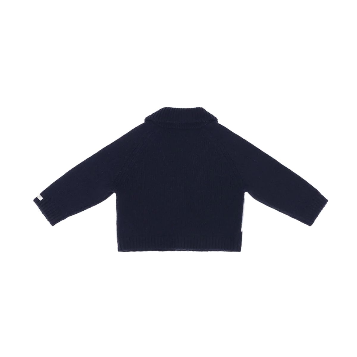 Navy Blue Teddy Bear Shawl Collar Cardigan - Image 2