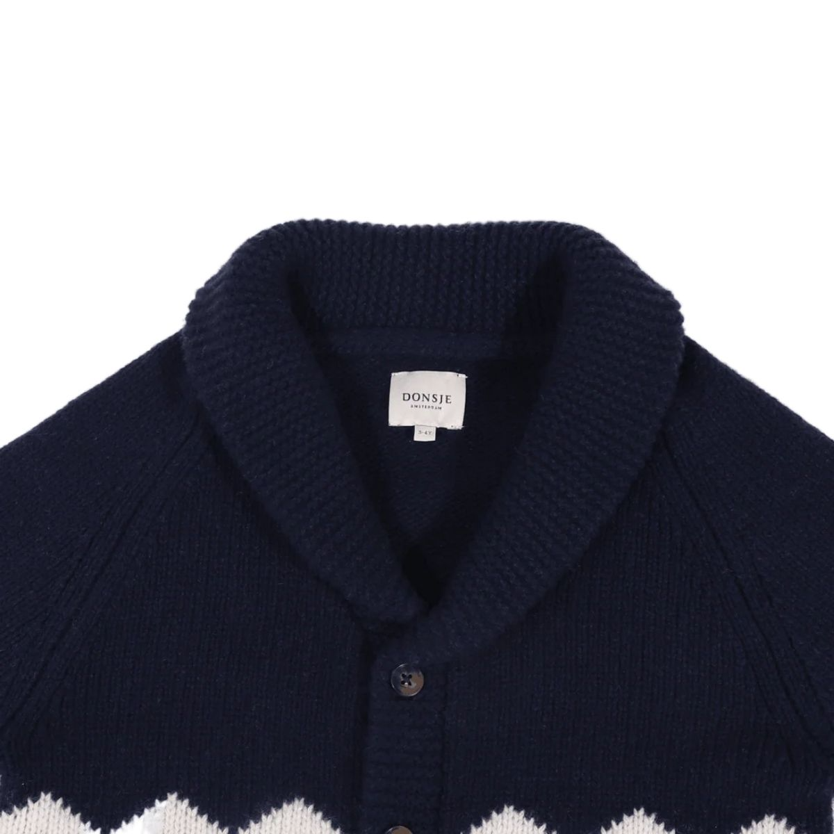 Navy Blue Teddy Bear Shawl Collar Cardigan - Image 3
