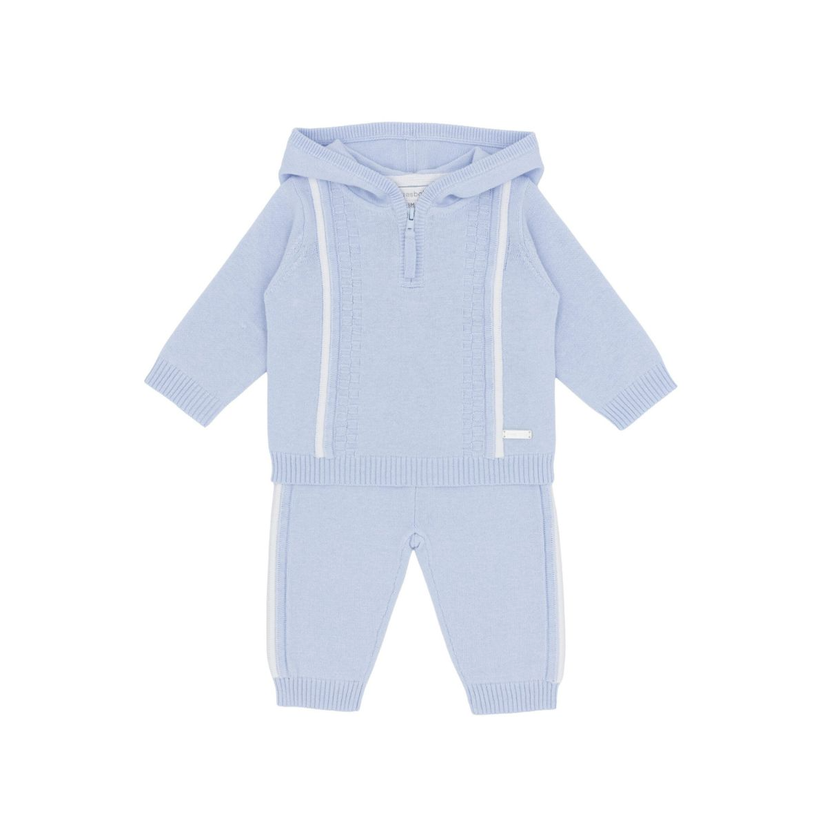Boys Blue Knitted Hoodie Set