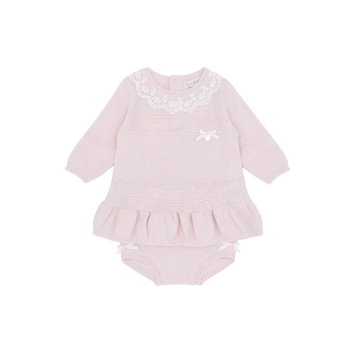 Girls Pink Knitted Jam Pant Set