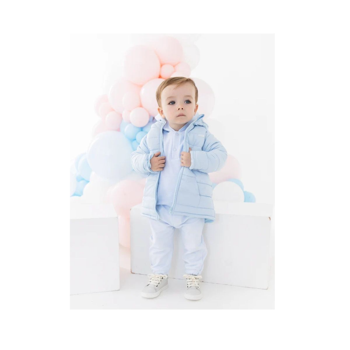Boys Blue Quilted Puffer Jacket - Image 2
